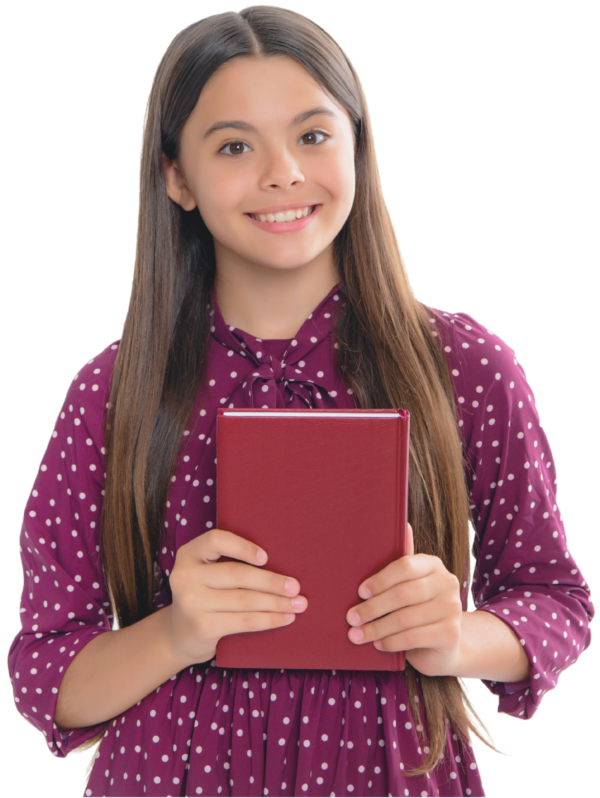 Young Green Room Music Theory student with book in the hand